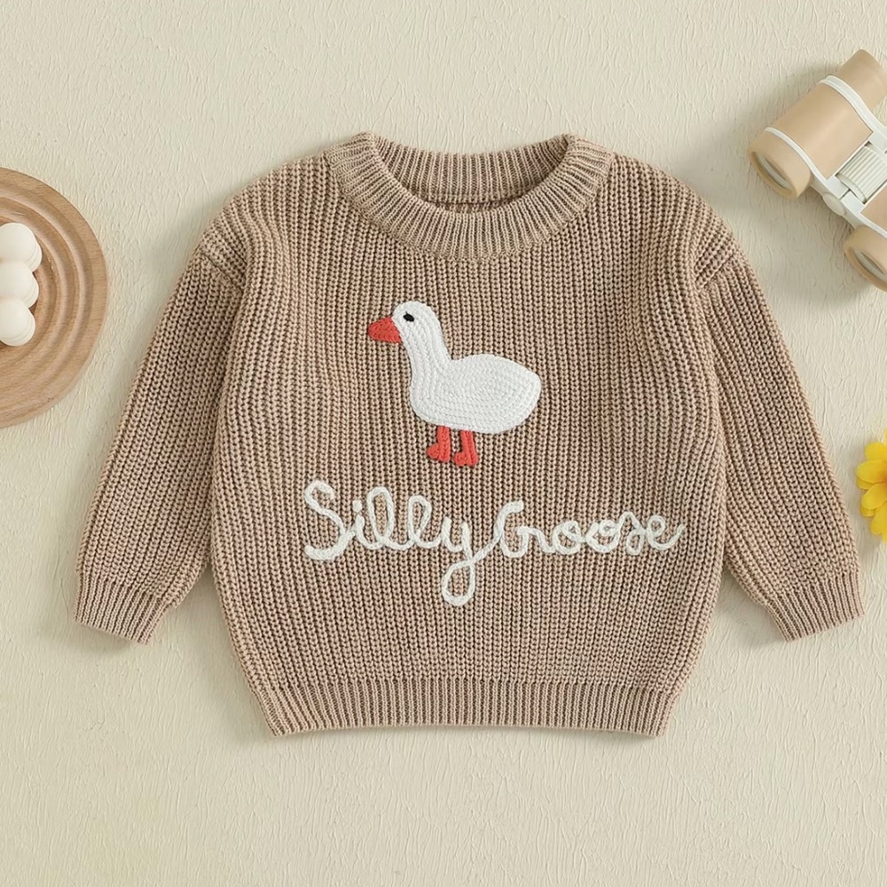 Beige Silly Goose Sweater